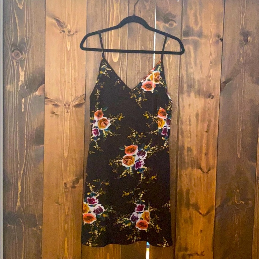 Black and floral print summer dress